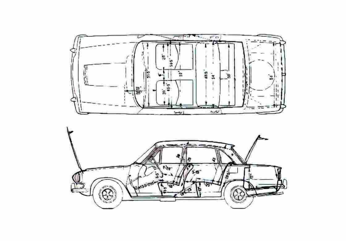 Blueprint Triumph 25 PI Sedan 1969 A4 Photo Print
