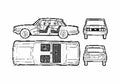Blueprint Triumph 2500 TC Sedan 1976 A4 Photo Print