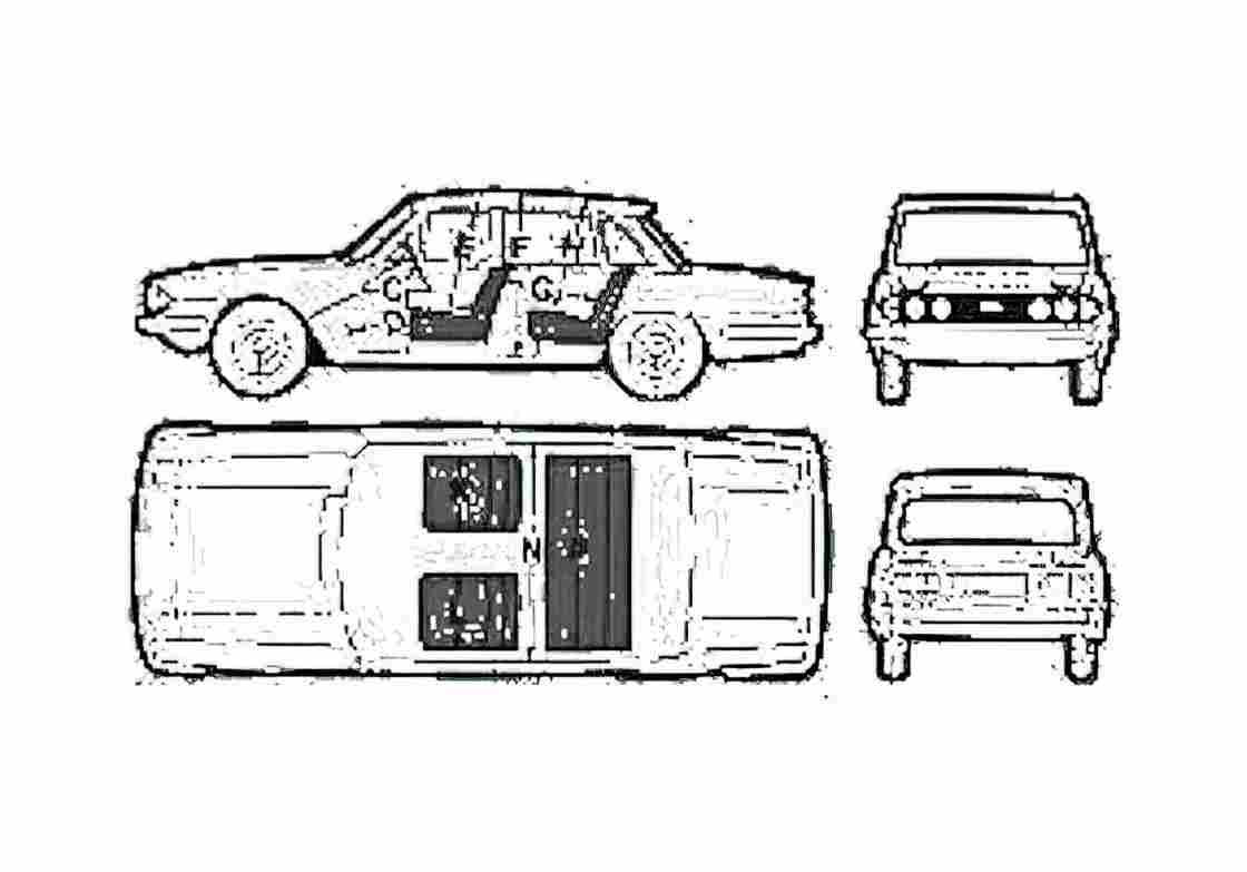 Blueprint Triumph 2500 TC Sedan 1976 A4 Photo Print