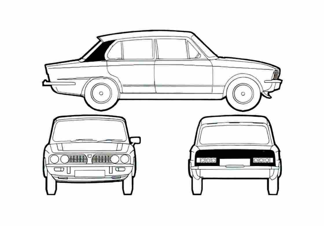 Blueprint Triumph Dolomite Sedan 1975 A4 Photo Print