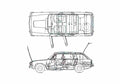 Blueprint Triumph Estate 2000 Wagon 1966 A4 Photo Print