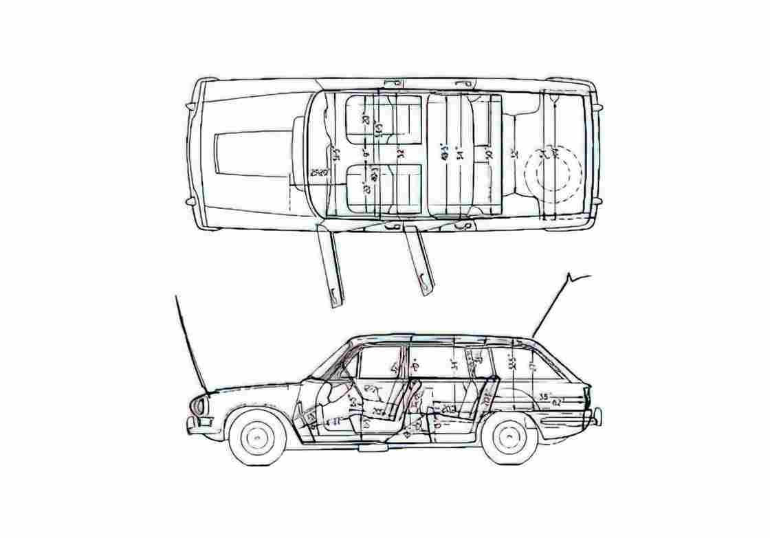 Blueprint Triumph Estate 2000 Wagon 1966 A4 Photo Print