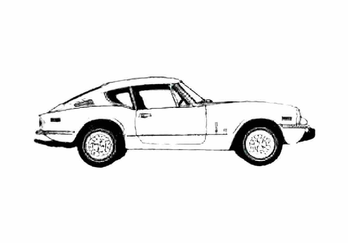 Blueprint Triumph GT 6 Coupe 1972 A4 Photo Print