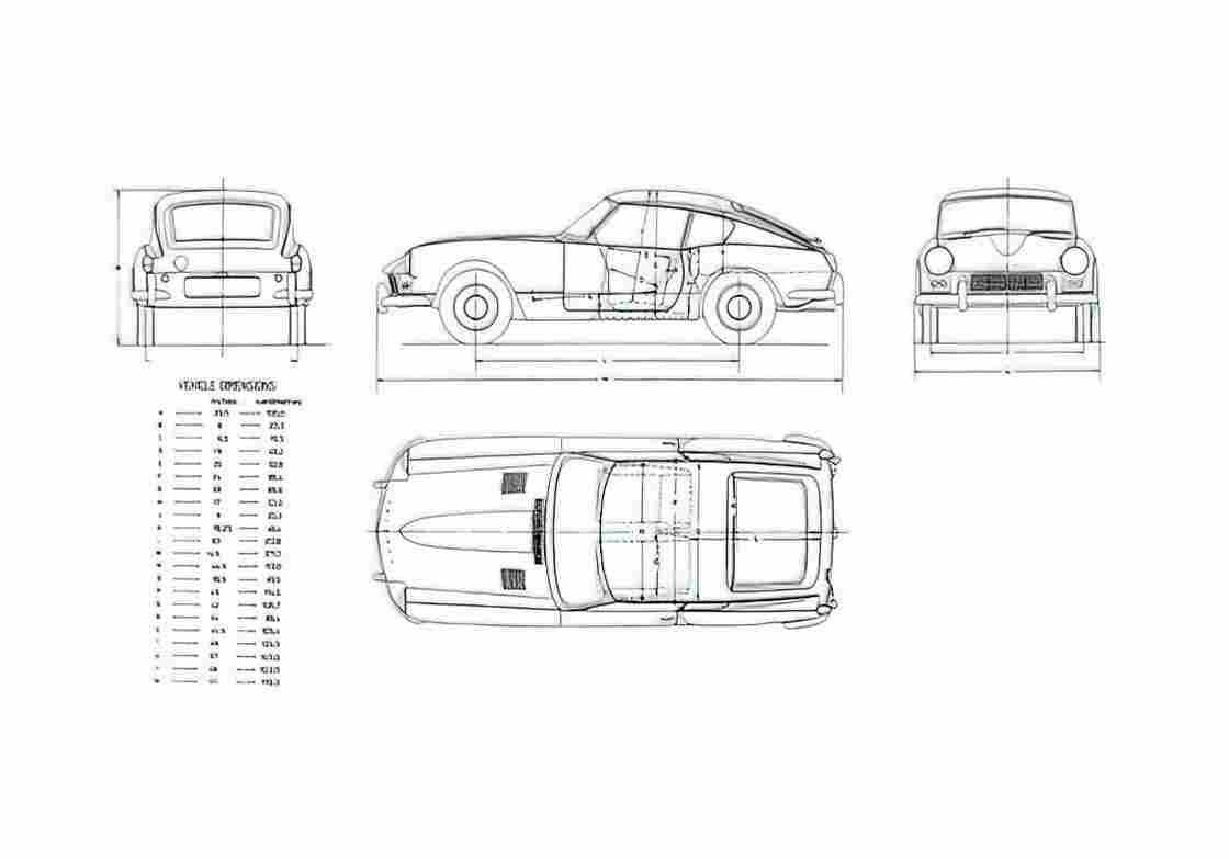 Blueprint Triumph GT6 Mk I Coupe 1966 A4 Photo Print