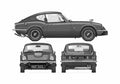 Blueprint Triumph GT6 Mk III Coupe 1973 A4 Photo Print
