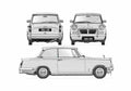 Blueprint Triumph Herald 1200 Sedan 1961 A4 Photo Print