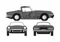 Blueprint Triumph Spitfire MK IV Cabriolet 1975 A4 Photo Print