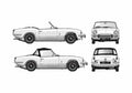 Blueprint Triumph Spitfire Mk III Cabriolet 1967 A4 Photo Print