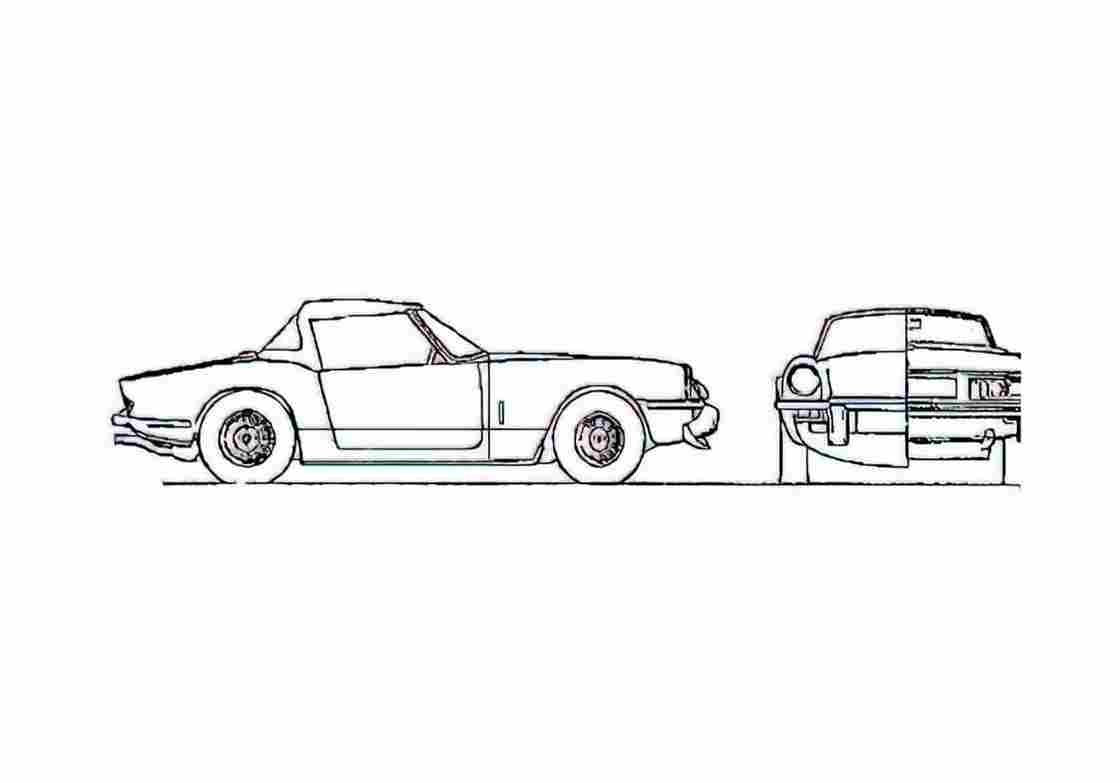 Blueprint Triumph Spitfire Mk IV Cabriolet 1970 A4 Photo Print
