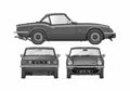 Blueprint Triumph Spitfire Mk IV Hard Top Coupe 1970 A4 Photo Print