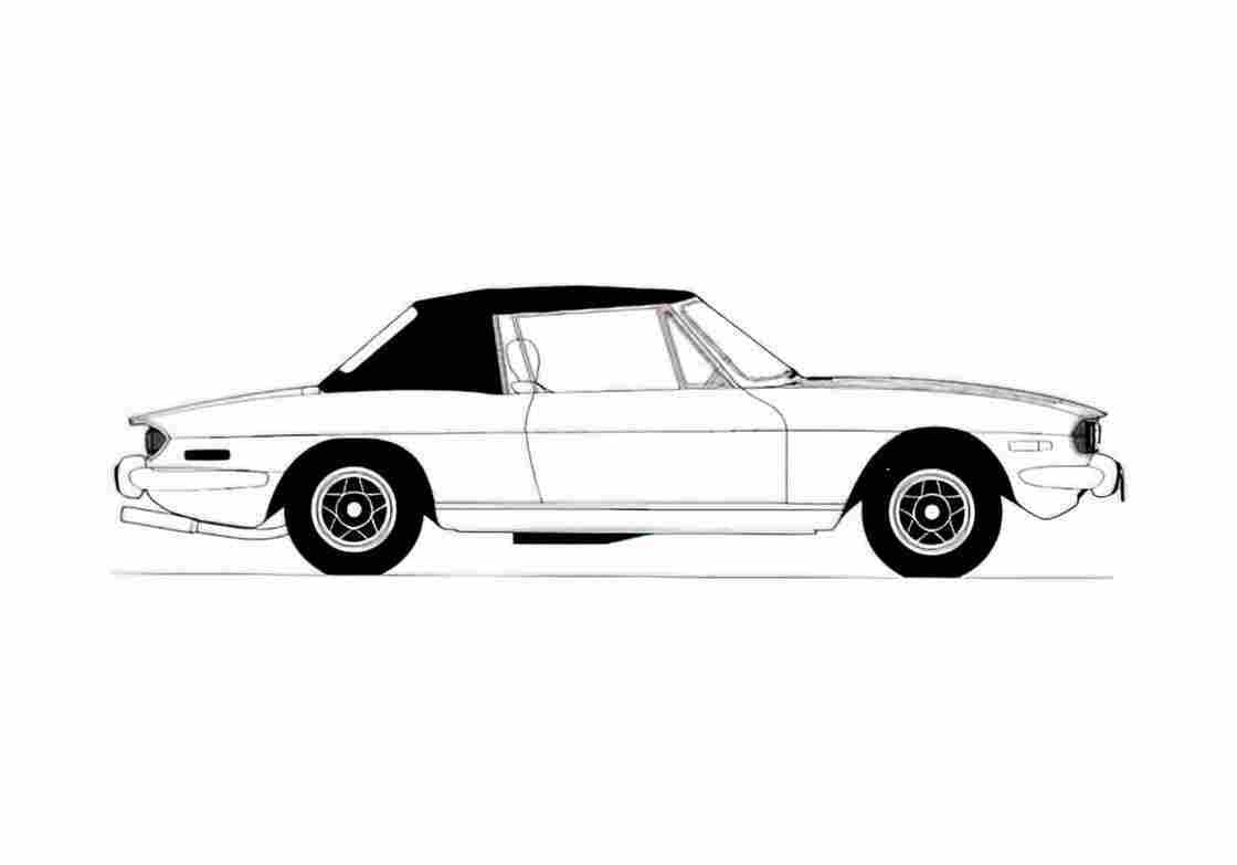 Blueprint Triumph Stag Cabriolet 1973 A4 Photo Print