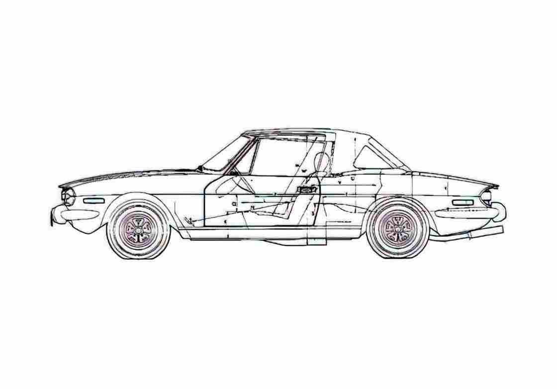 Blueprint Triumph Stag Sedan 1975 A4 Photo Print