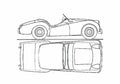 Blueprint Triumph TR2 Cabriolet 1953 A4 Photo Print