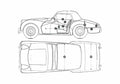 Blueprint Triumph TR2 Coupe 1953 A4 Photo Print