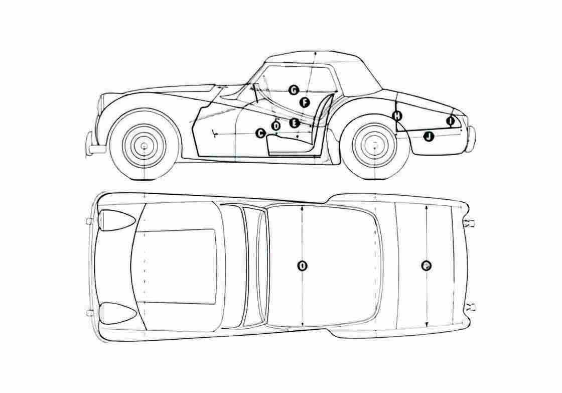 Blueprint Triumph TR2 Coupe 1953 A4 Photo Print