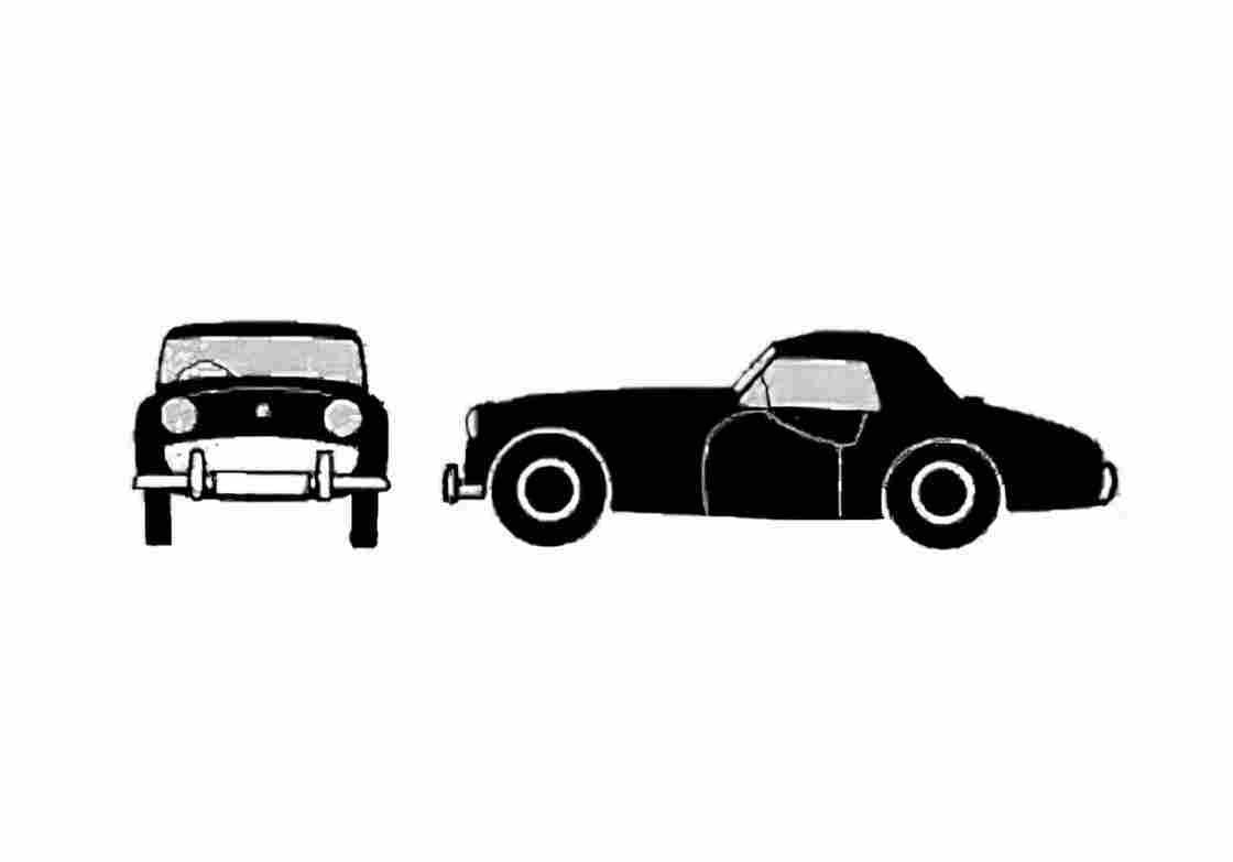Blueprint Triumph TR3 Coupe 1969 A4 Photo Print