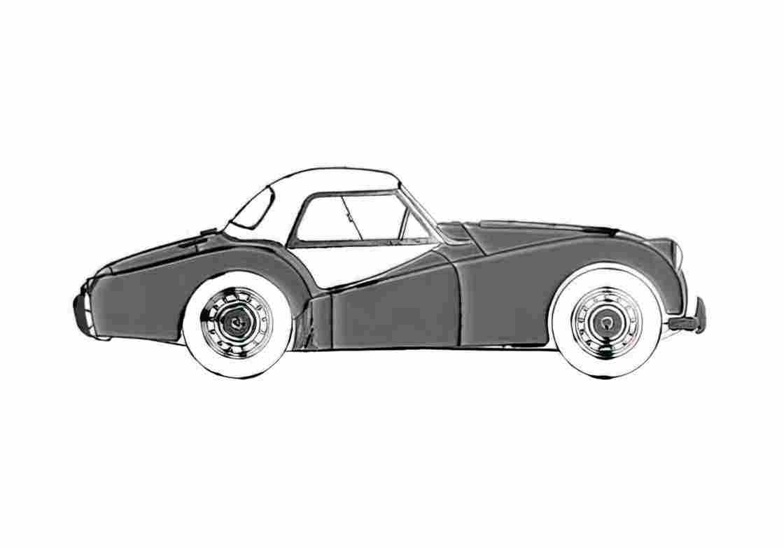 Blueprint Triumph TR3 Hardtop Roadster 1954 A4 Photo Print