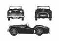 Blueprint Triumph TR3A Coupe 1969 A4 Photo Print