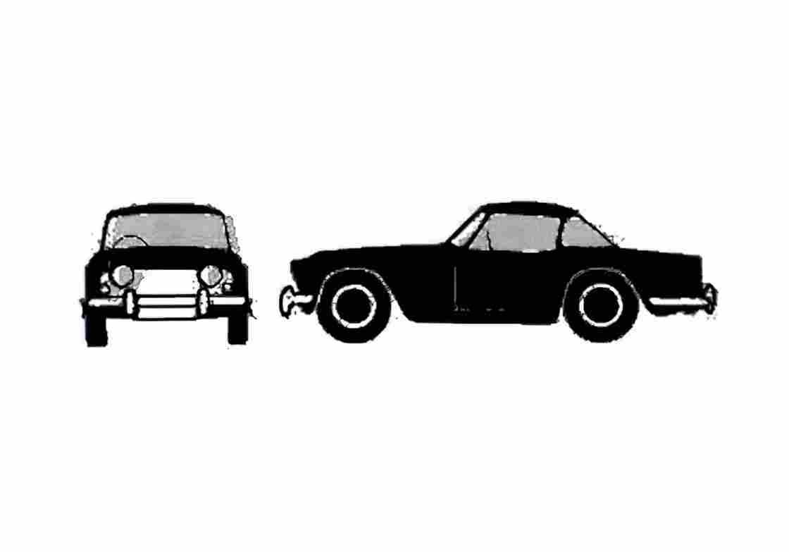 Blueprint Triumph TR4 Coupe 1969 A4 Photo Print