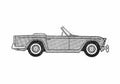 Blueprint Triumph TR4A Cabriolet 1966 A4 Photo Print
