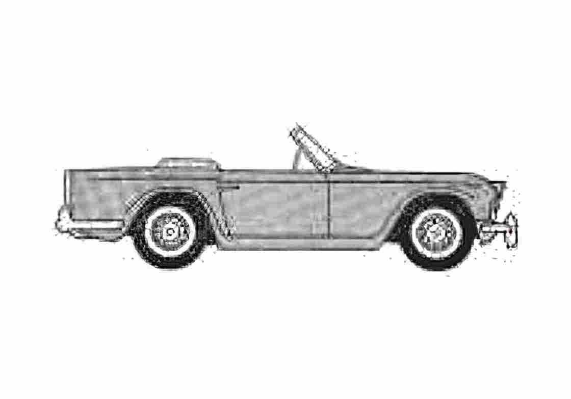 Blueprint Triumph TR4A Cabriolet 1966 A4 Photo Print