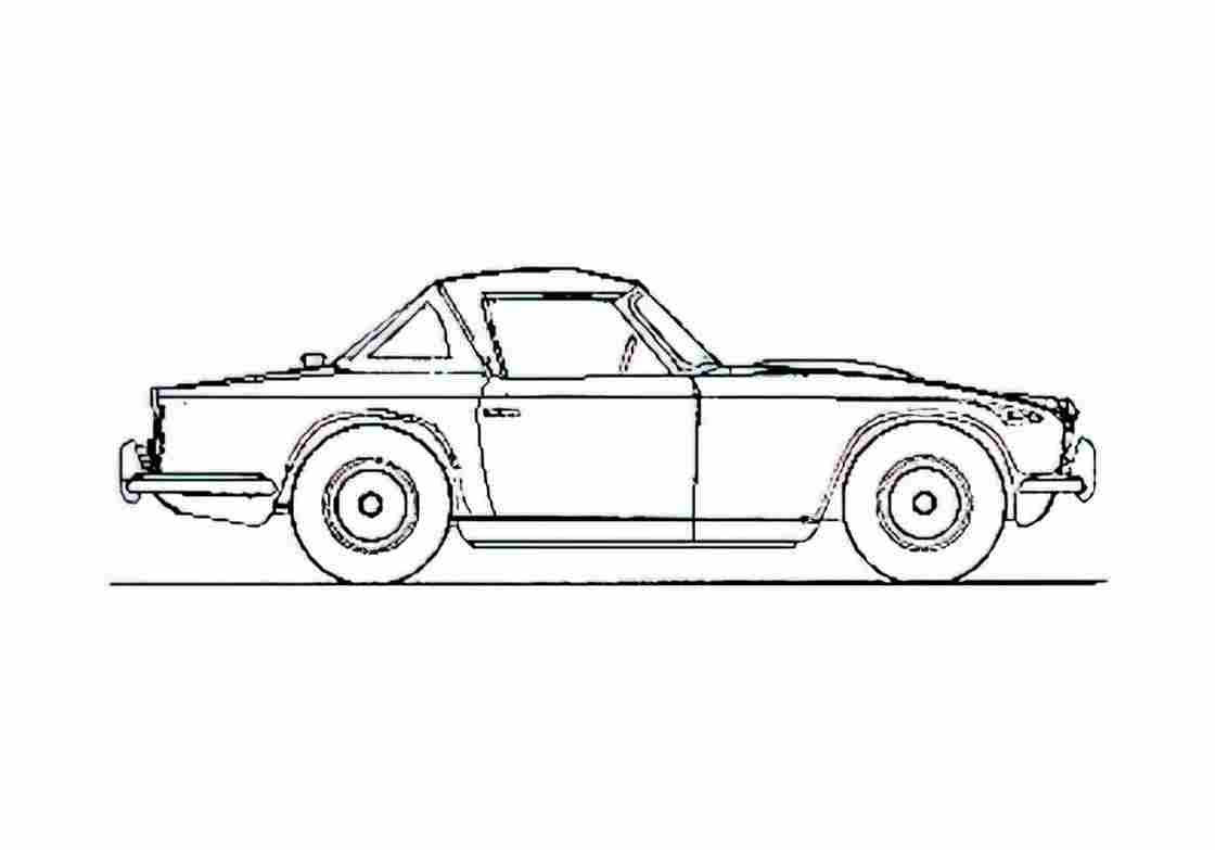 Blueprint Triumph TR5 Cabriolet 1968 A4 Photo Print