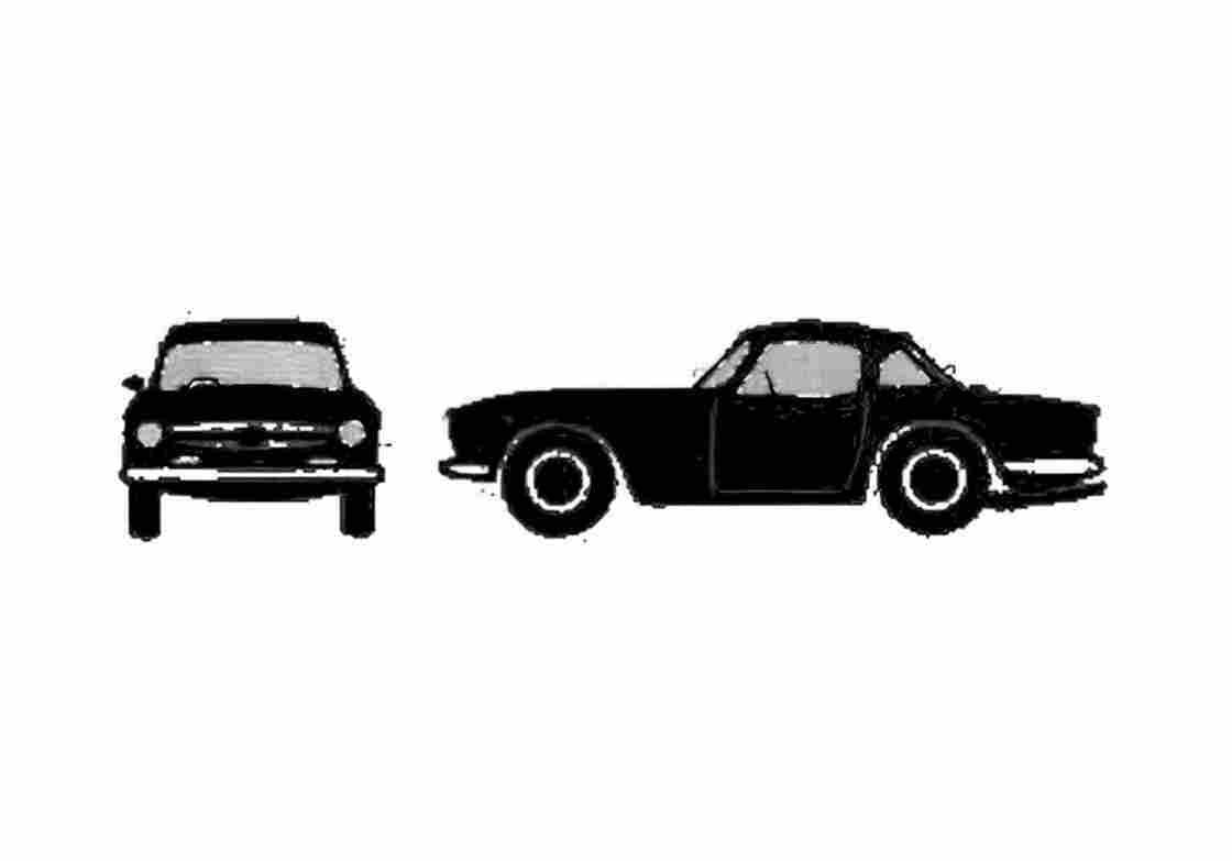 Blueprint Triumph TR5 Coupe 1966 A4 Photo Print