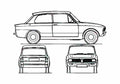 Blueprint Triumph Toledo Sedan 1974 A4 Photo Print