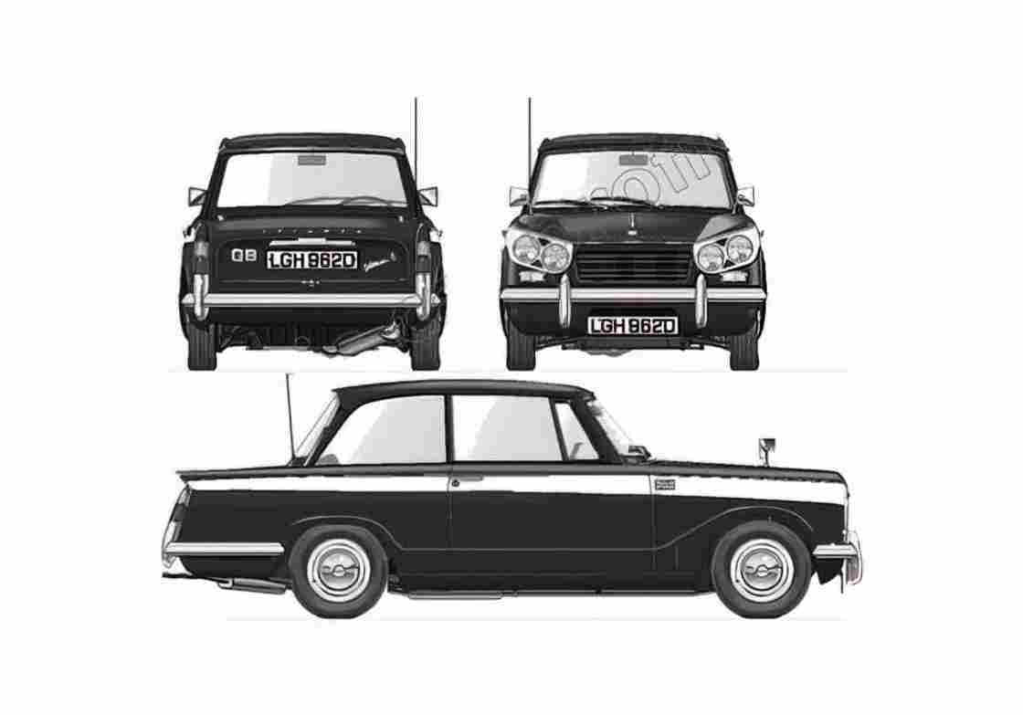Blueprint Triumph Vitesse 6 Sedan 1962 A4 Photo Print
