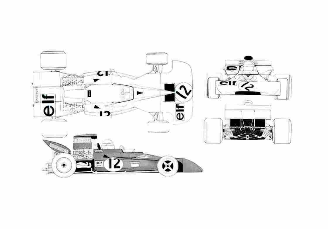 Blueprint Tyrrell 003 F1 OW 1971 A4 Photo Print