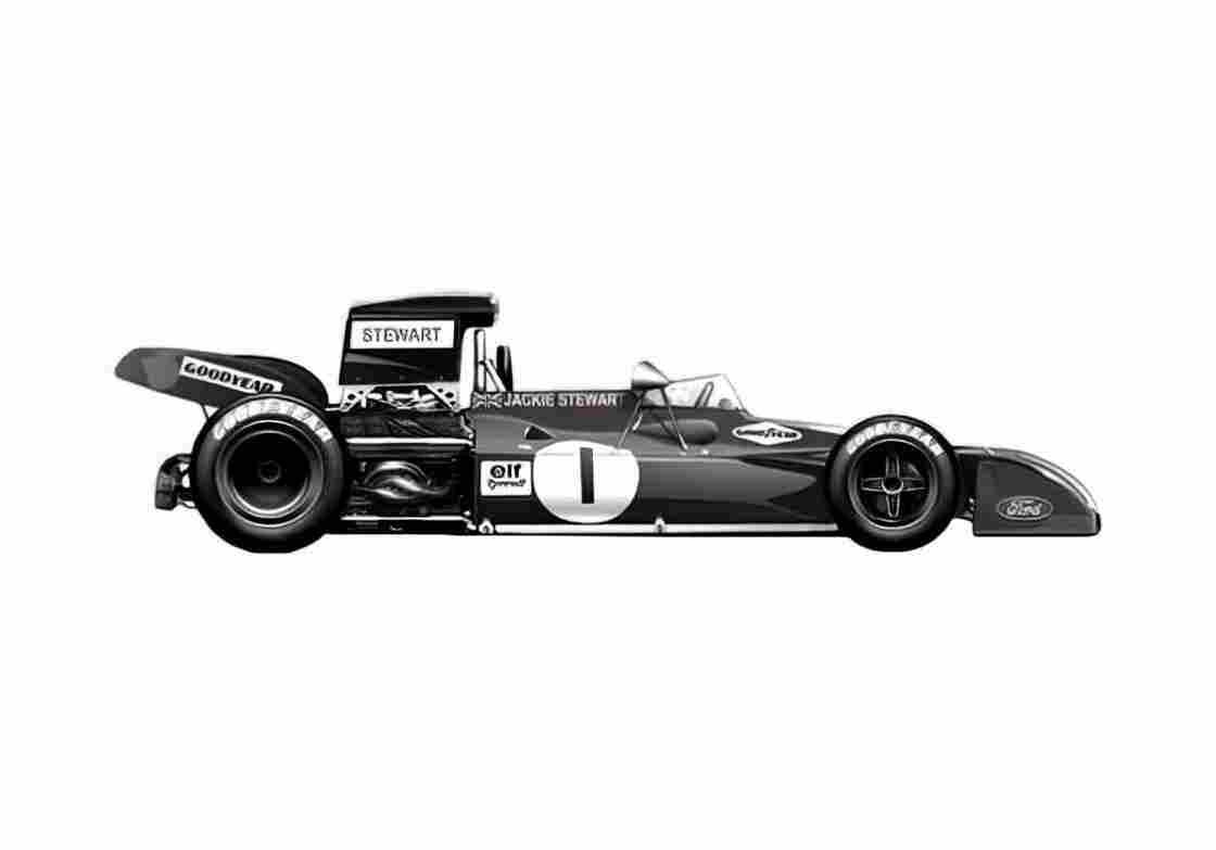 Blueprint Tyrrell 004 F1 GP OW 1971 A4 Photo Print