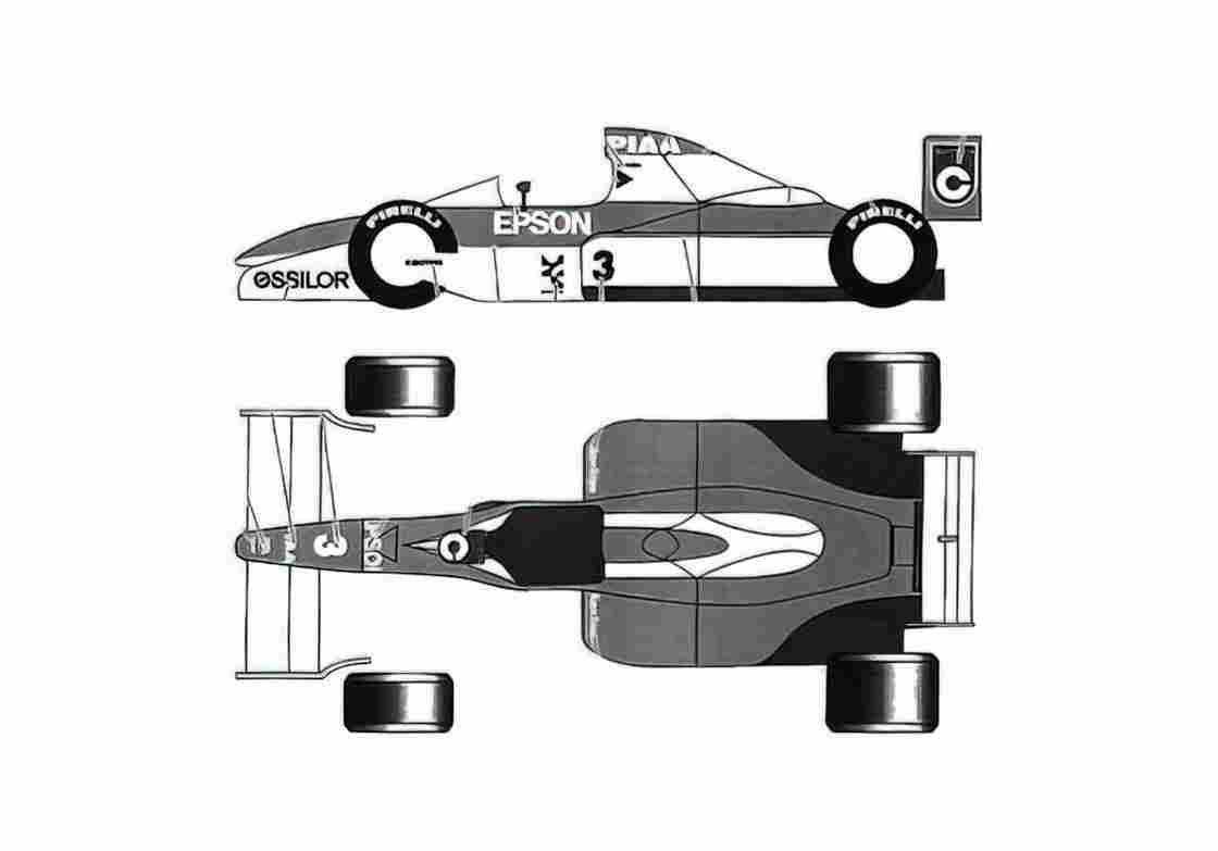 Blueprint Tyrrell 019 Japan GP OW 1990 A4 Photo Print