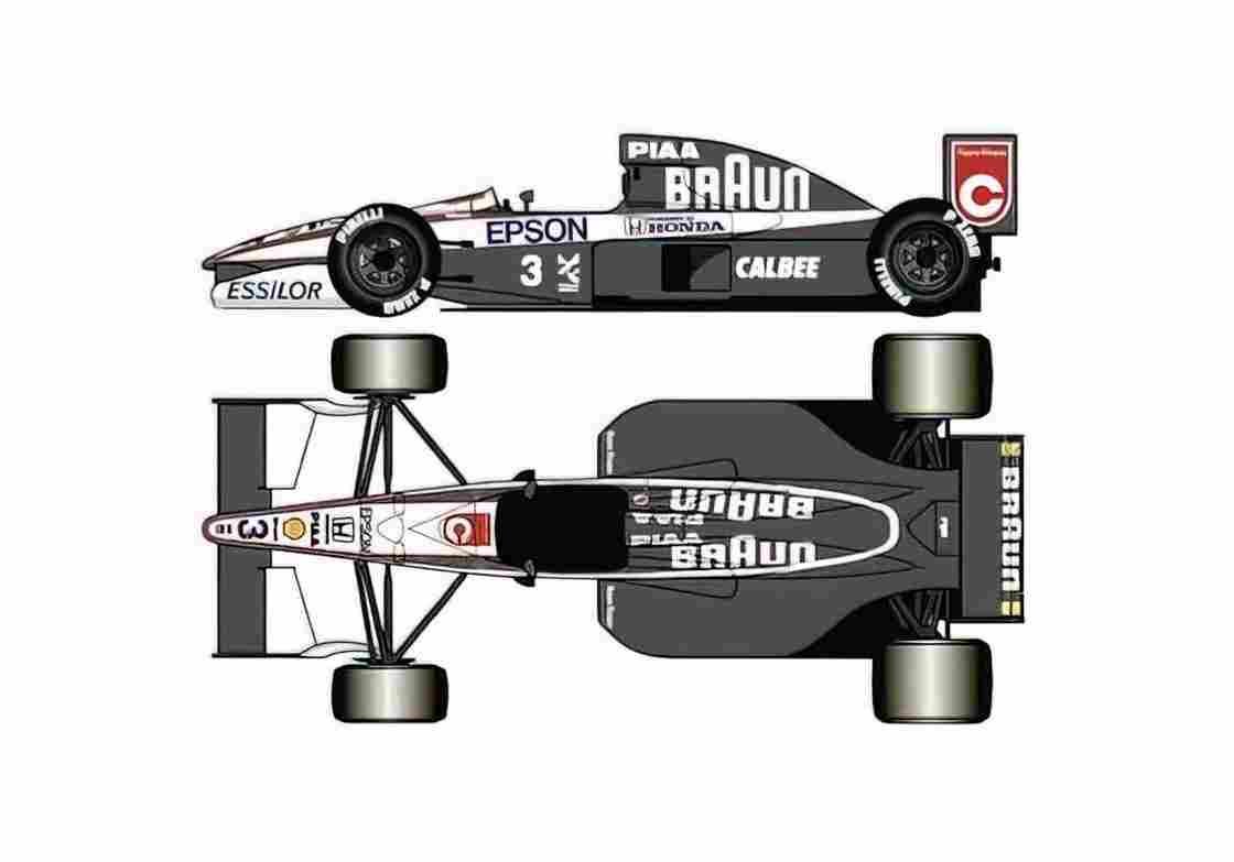 Blueprint Tyrrell 020 Honda F1 OW 1991 A4 Photo Print