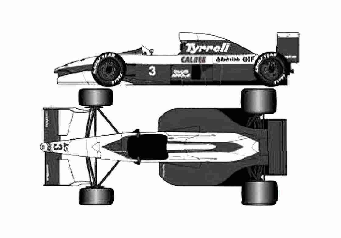 Blueprint Tyrrell 020B F1 GP OW 1992 A4 Photo Print