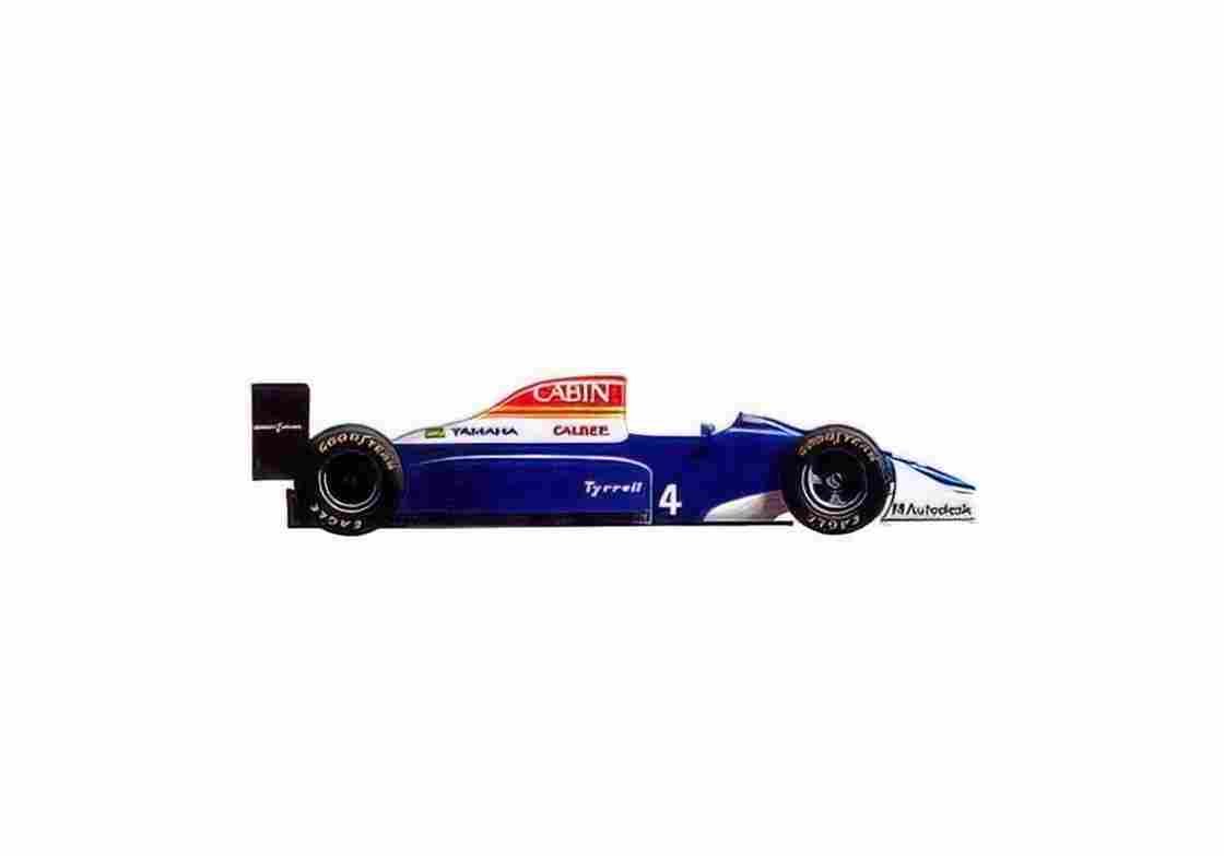 Blueprint Tyrrell 021 F1 OW 1993 01 A4 Photo Print