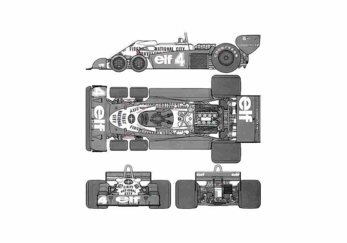 Blueprint Tyrrell P34 F1 GP OW 1977 A4 Photo Print