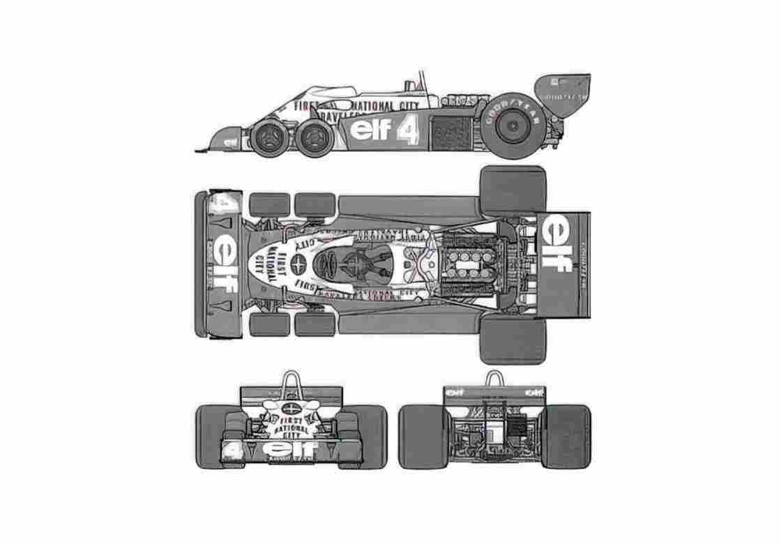 Blueprint Tyrrell P34B F1 GP Monaco OW 1977 A4 Photo Print