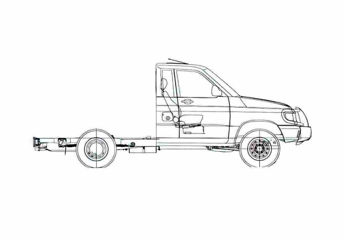 Blueprint UAZ 2360 Truck 2004 A4 Photo Print