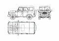 Blueprint UAZ 3151 SUV 1985 A4 Photo Print
