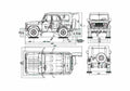 Blueprint UAZ 31514 SUV 1984 A4 Photo Print
