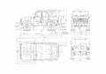 Blueprint UAZ 31514 Wagon 2003 A4 Photo Print