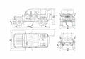 Blueprint UAZ 3153 SUV 1993 A4 Photo Print