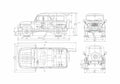 Blueprint UAZ 3153 Wagon 2003 A4 Photo Print
