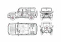 Blueprint UAZ 3153 Wagon 2006 A4 Photo Print