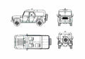 Blueprint UAZ 31531 Police Wagon 2003 A4 Photo Print