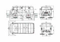 Blueprint UAZ 3741 Van 1966 A4 Photo Print