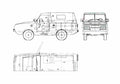 Blueprint UAZ 3907 Jaguar Wagon 1980 A4 Photo Print
