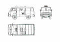 Blueprint UAZ 452 3741 Konalu Van 1965 A4 Photo Print