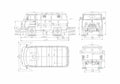 Blueprint UAZ 452 3741 Van 1965 A4 Photo Print