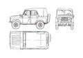 Blueprint UAZ 469 Phaeton 1972 A4 Photo Print